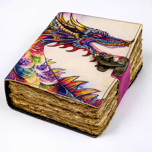 Dragon Fire Blank Leather Journal 5" x 7"