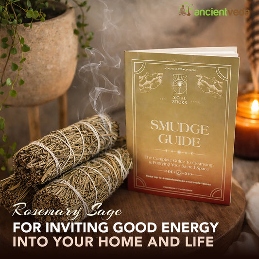 Rosemary Sage Smudge Sticks with Smudge Guide, 3-Pack