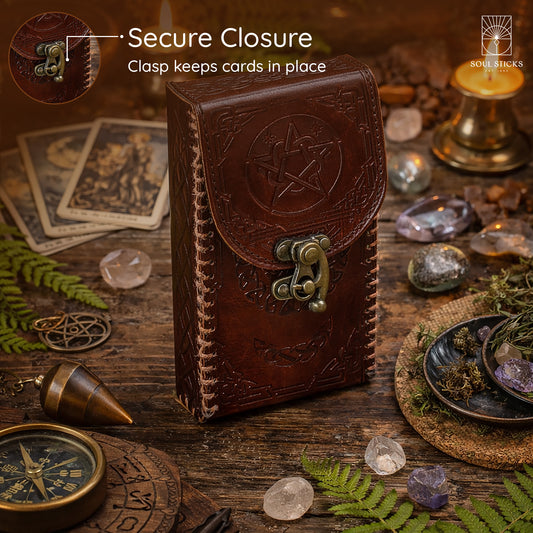 Side view of the tarot card holder for standard tarot decks