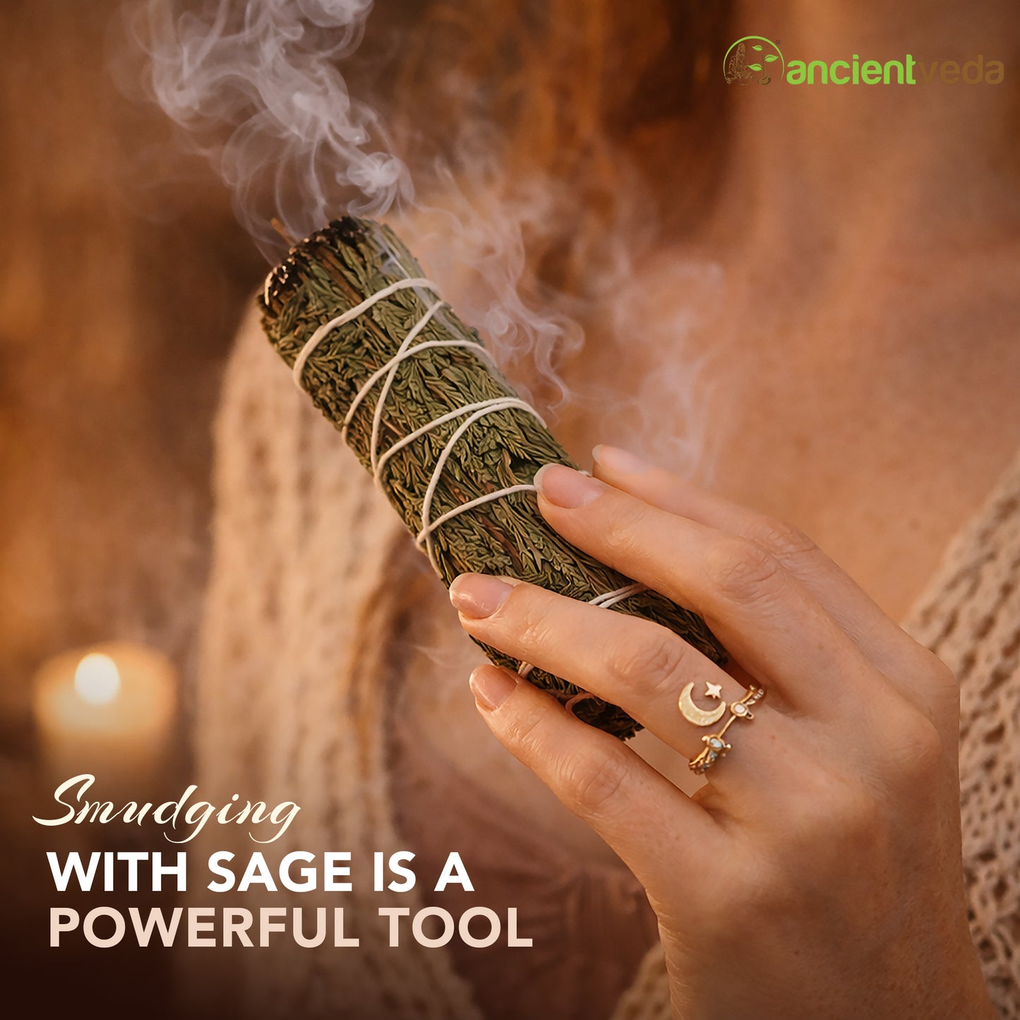 Cedar Sage Smudge Sticks with Smudge Guide, 3-Pack