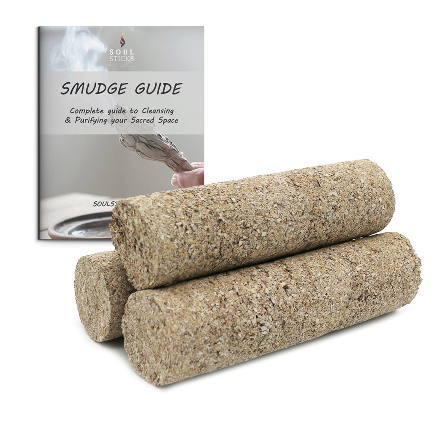 White Sage Sacred Wand Smudge Sticks with Smudge Guide (3 PK)