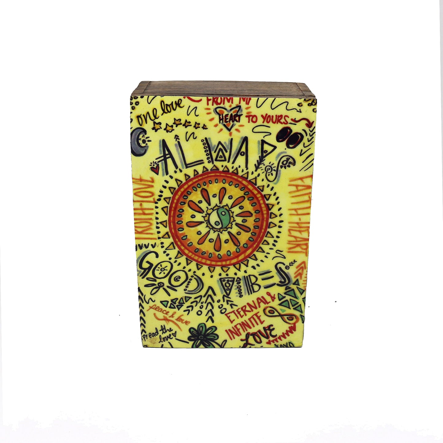 Always Good Vibes Wooden Storage Box (4" x 6")