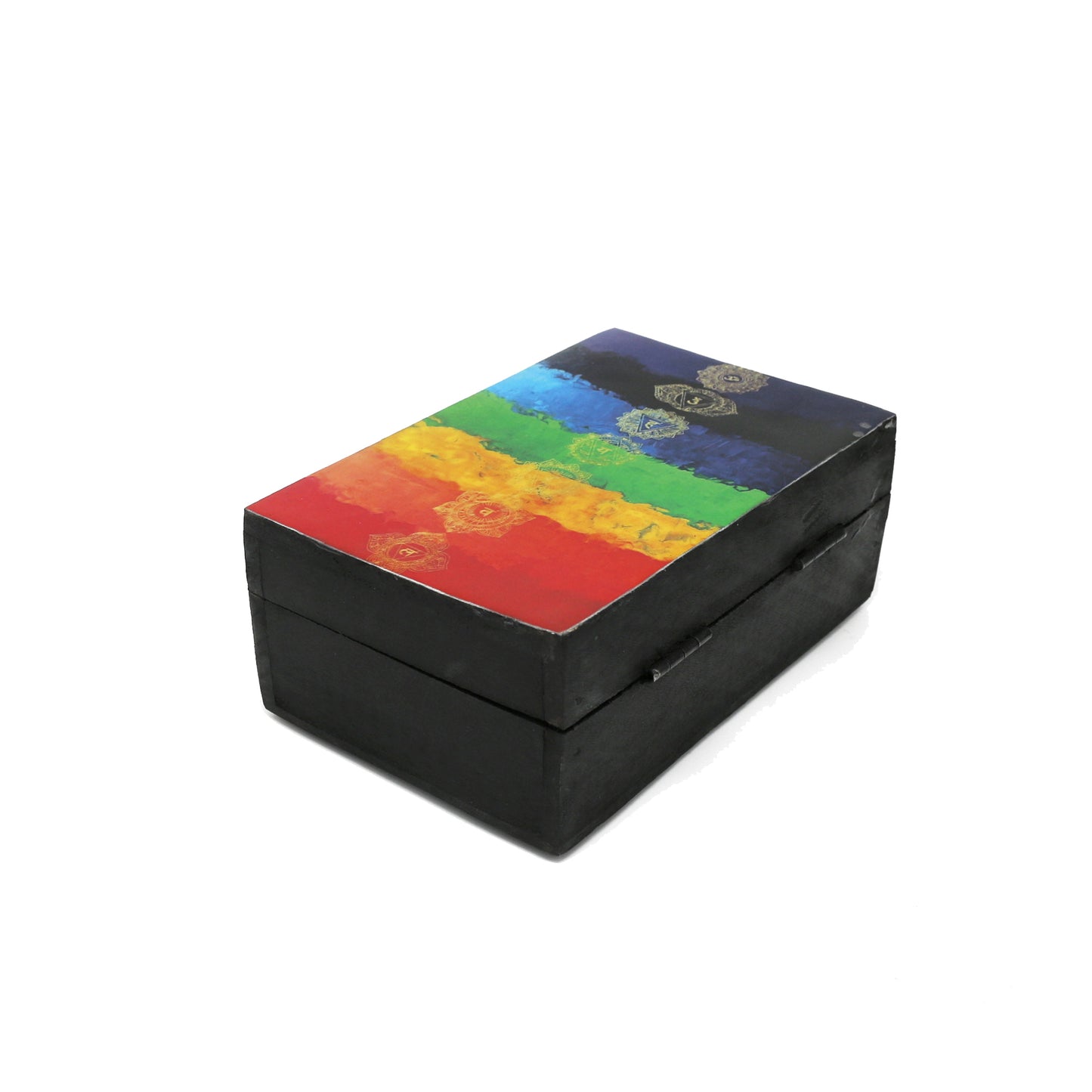 7 Chakras Wooden Storage Box (4" x 6")