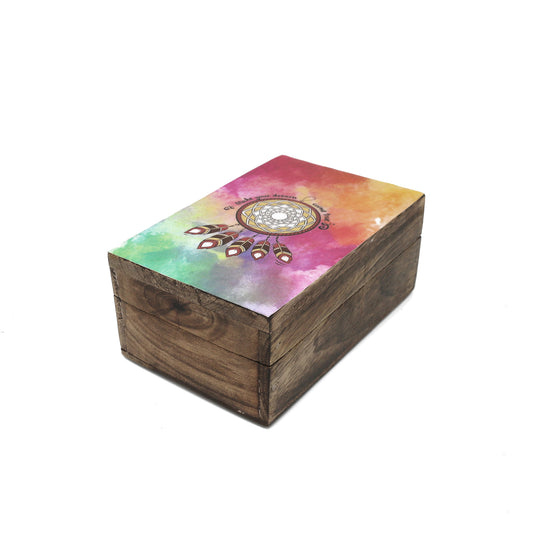 Natural wood box designed for rituals, crystals, or small personal items.