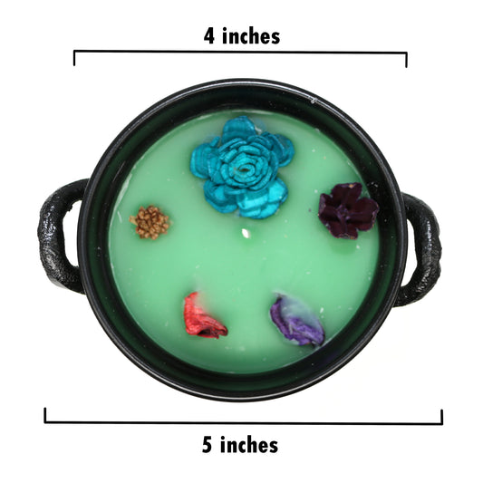 Mini cast iron cauldron designed for rituals, meditation, and energy cleansing.