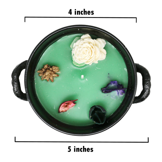 Mini cast iron cauldron designed for rituals, meditation, and energy cleansing.