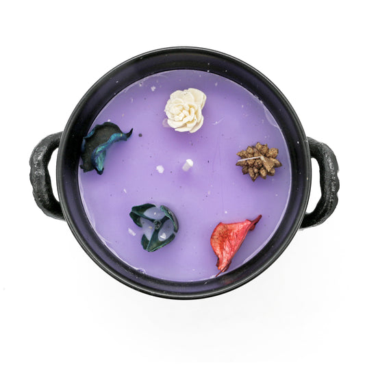 Mini cast iron cauldron designed for rituals, meditation, and energy cleansing.