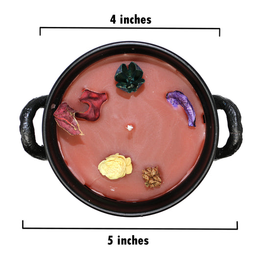 Mini cast iron cauldron designed for rituals, meditation, and energy cleansing.