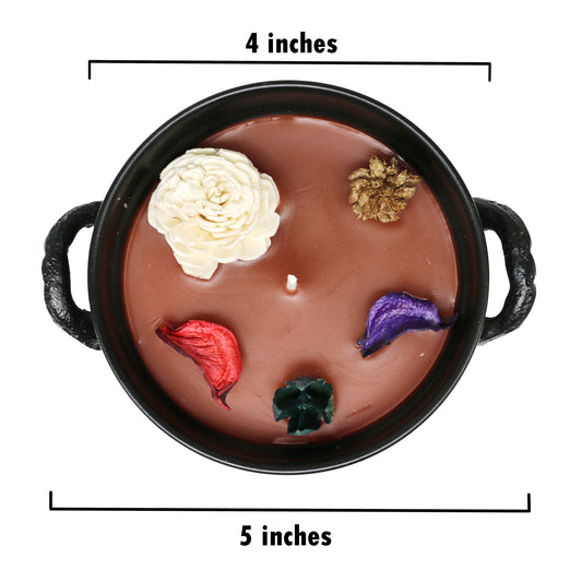 Mini cast iron cauldron designed for rituals, meditation, and energy cleansing.