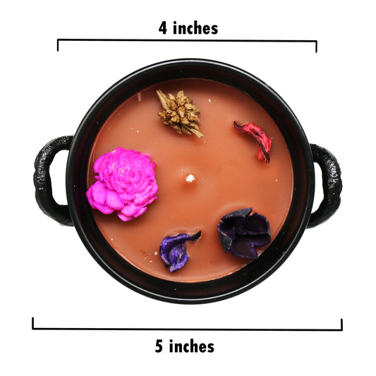 Mini cast iron cauldron designed for rituals, meditation, and energy cleansing.