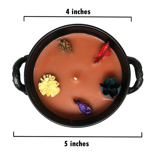 Mini cast iron cauldron designed for rituals, meditation, and energy cleansing.