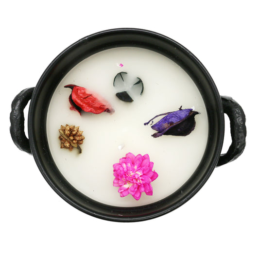Mini cast iron cauldron designed for rituals, meditation, and energy cleansing.
