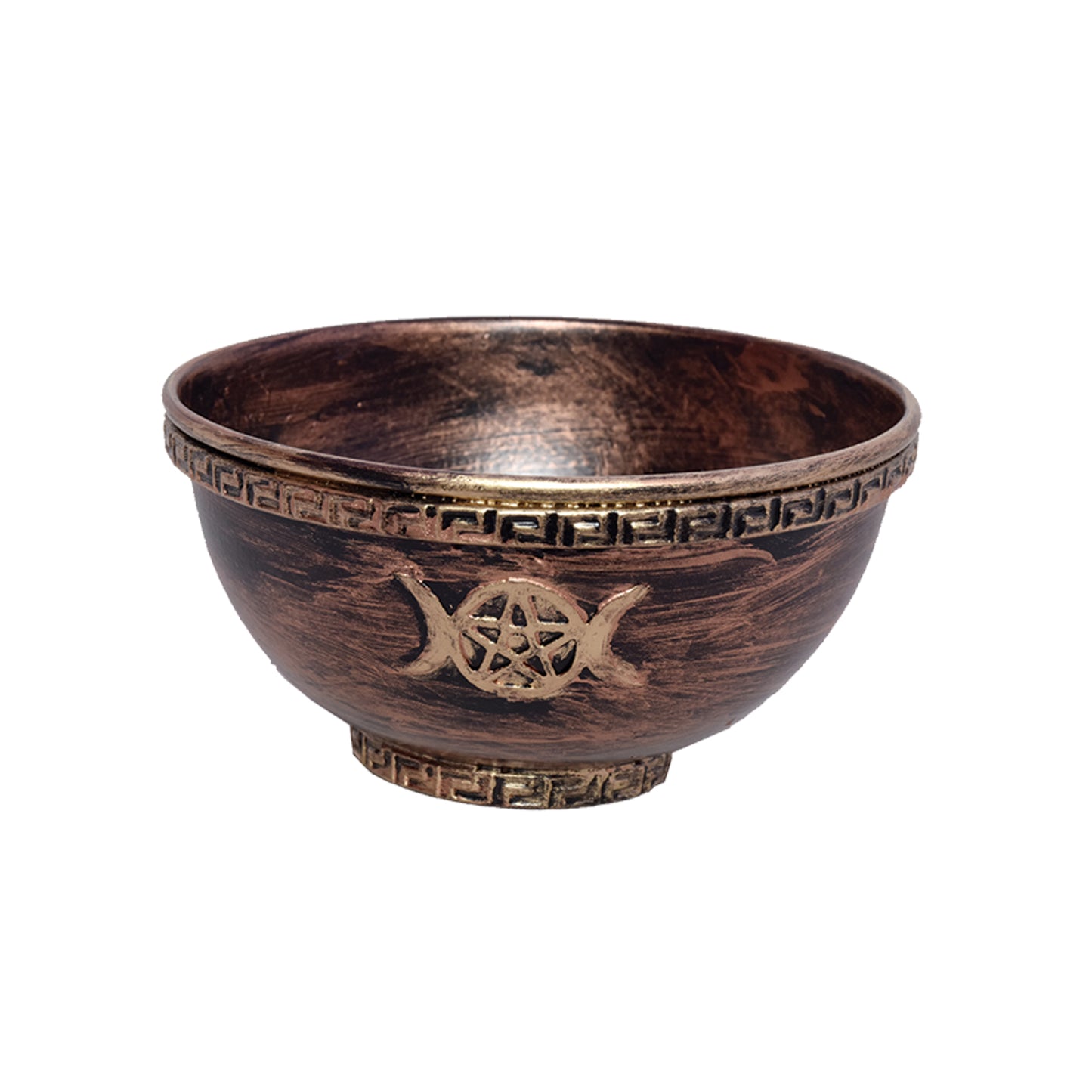 Triple Moon Antique Metal Smudge Bowl