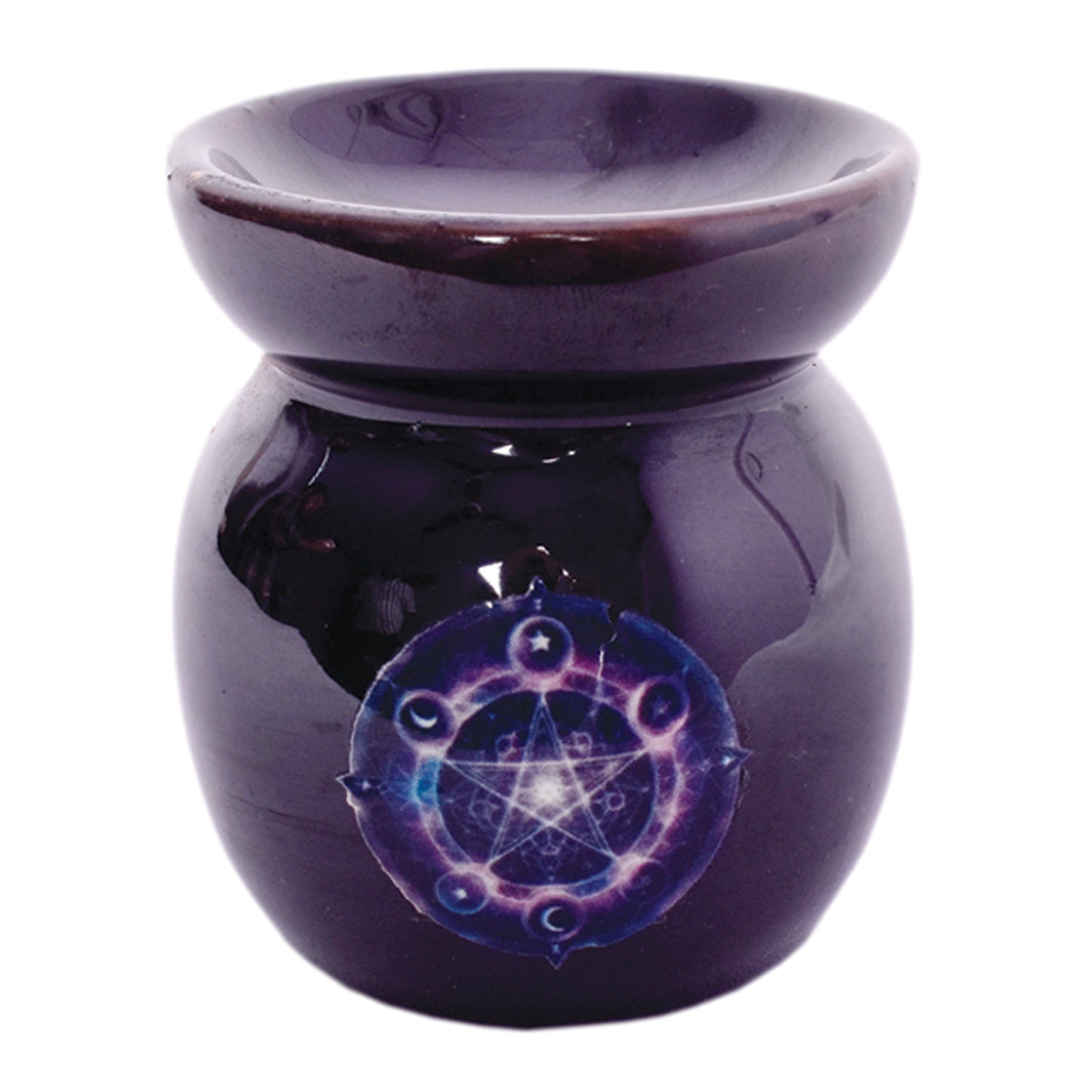 Ceramic burner for incense or essential oils on a neutral background.