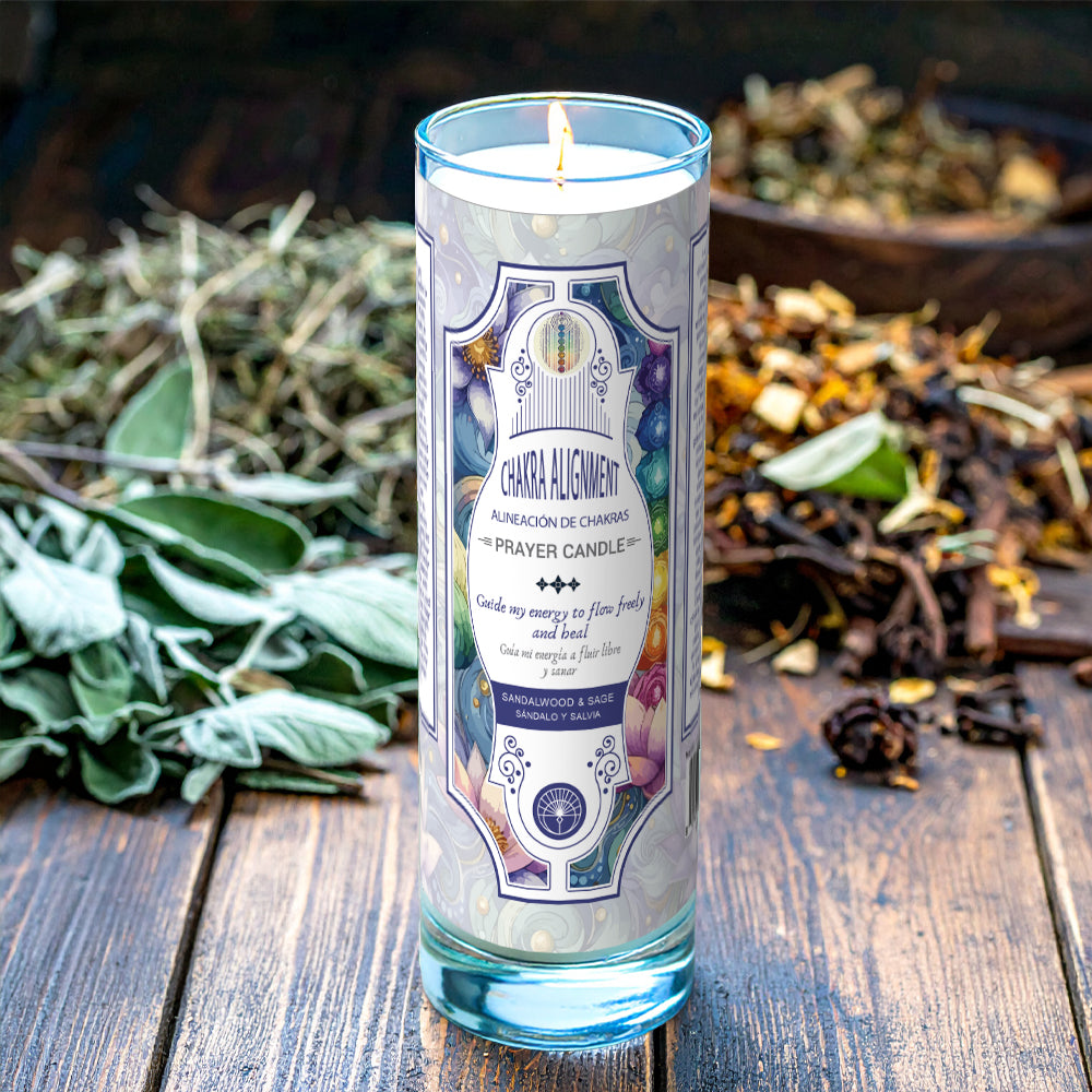 Hand-poured prayer candle for meditation, manifestation, and spiritual practice.