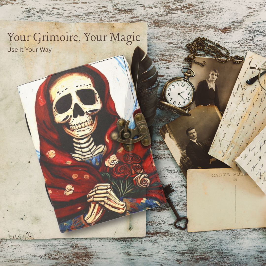 Santa Muerte Blank Leather Journal 5" x 7"
