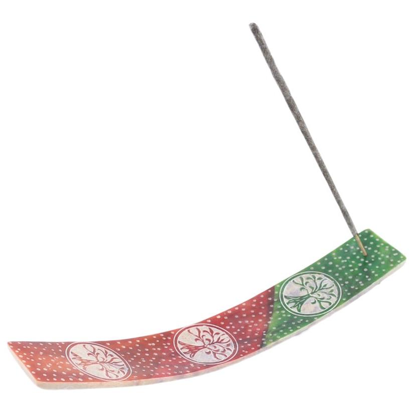 10" Tree of Life Hand-Carved Soapstone Incense Ash Catcher