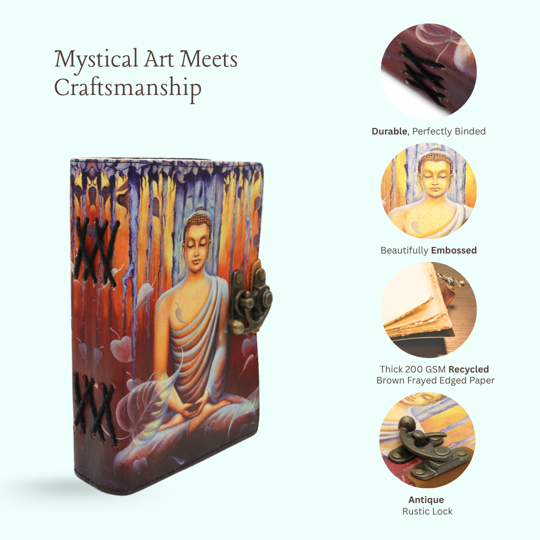 Buddha Blank Leather Journal 5" x 7"