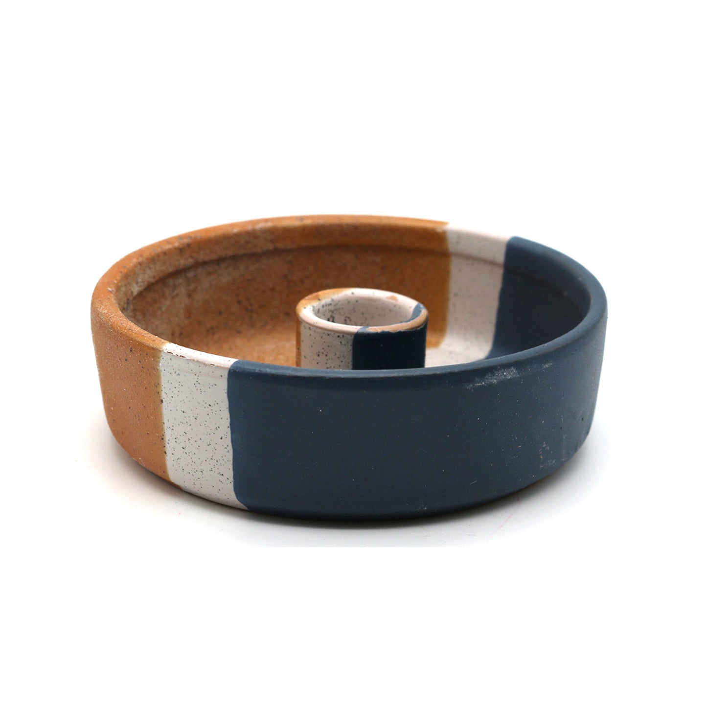 Blue & Beige Textured Ceramic Palo Santo Burner