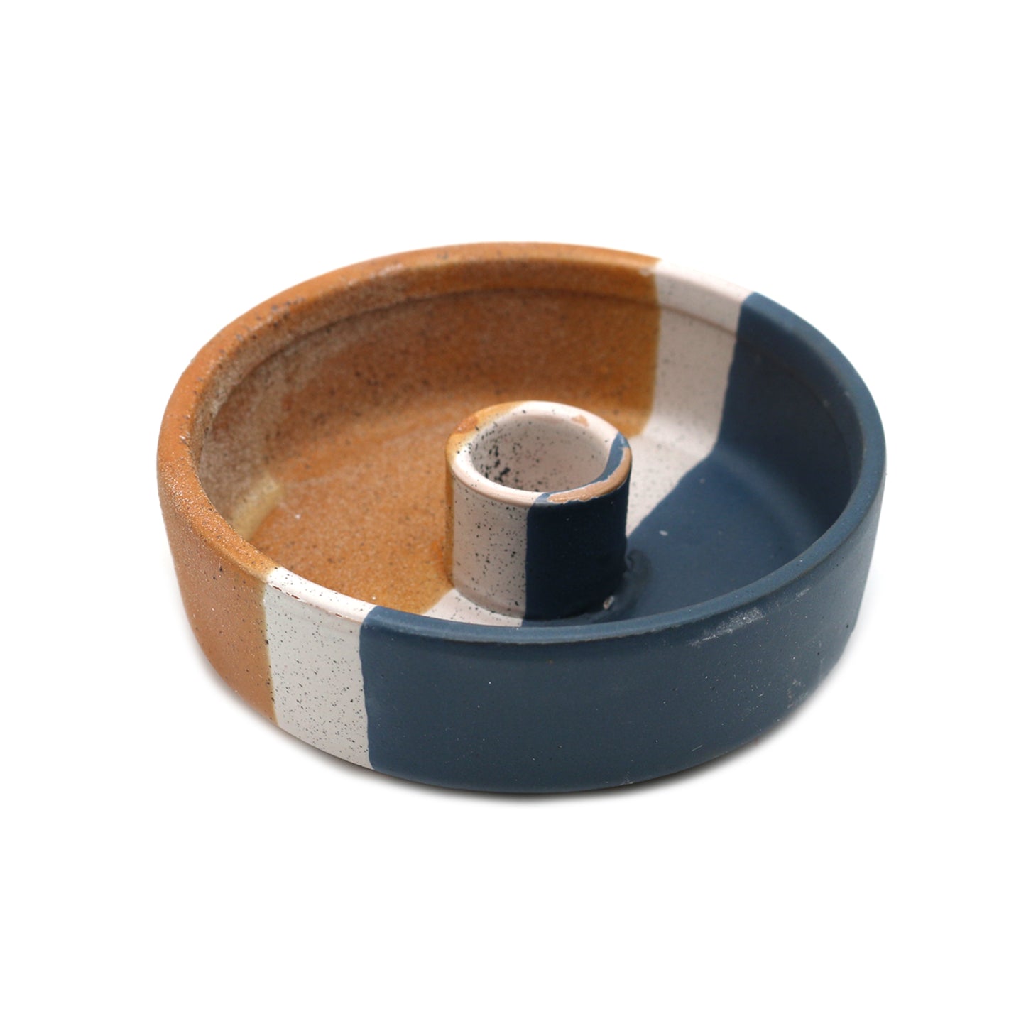 Blue & Beige Textured Ceramic Palo Santo Burner
