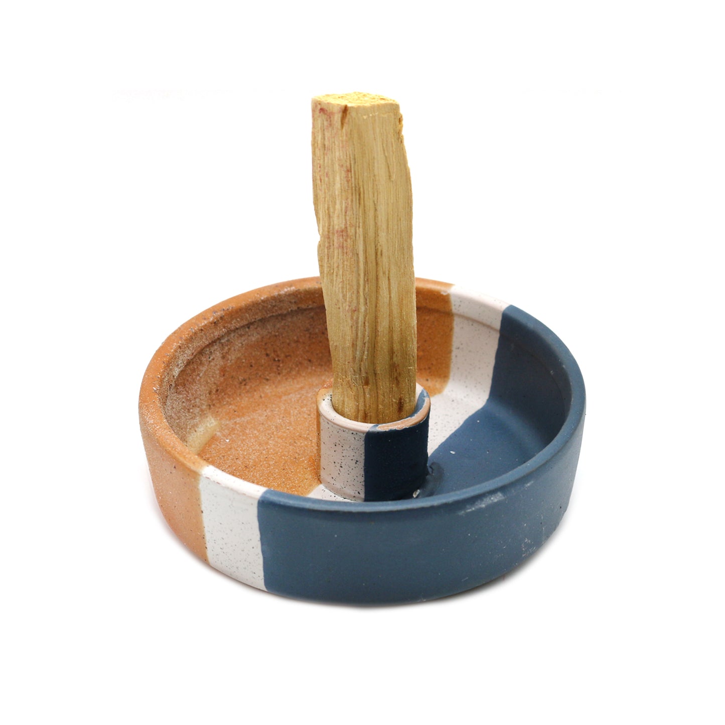 Blue & Beige Textured Ceramic Palo Santo Burner