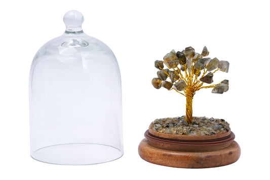 Handmade crystal tree with natural gemstones for energy balance, positivity, and home decoration