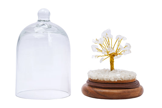 Handmade crystal tree with natural gemstones for energy balance, positivity, and home decoration