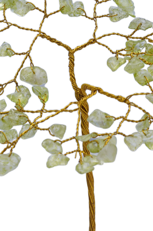 Handmade crystal tree with natural gemstones for energy balance, positivity, and home decoration