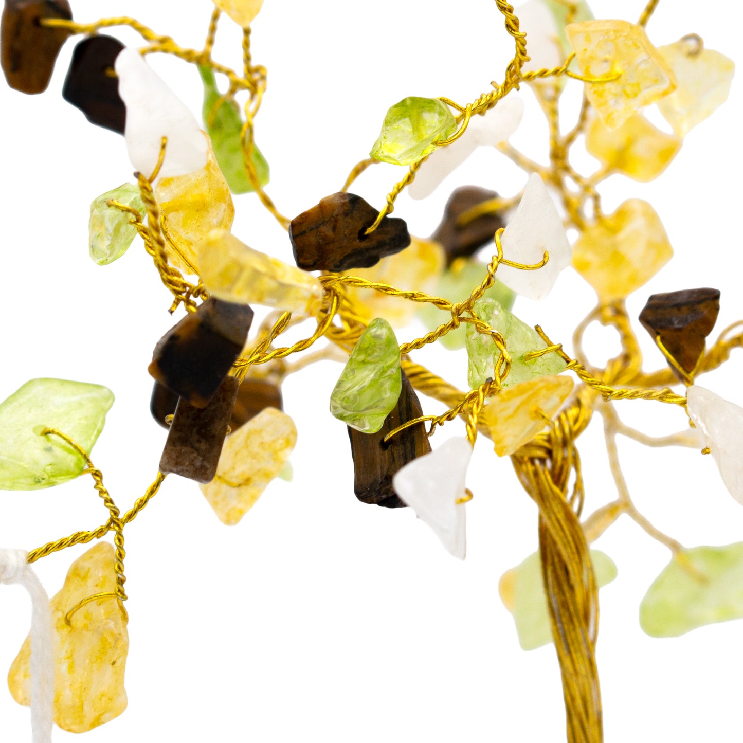 Handmade crystal tree with natural gemstones for energy balance, positivity, and home decoration