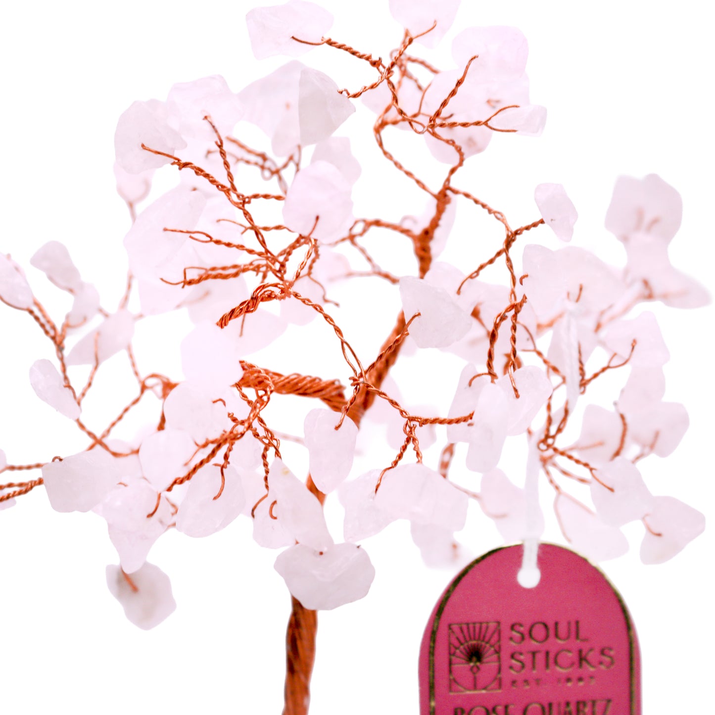 Handmade crystal tree with natural gemstones for energy balance, positivity, and home decoration