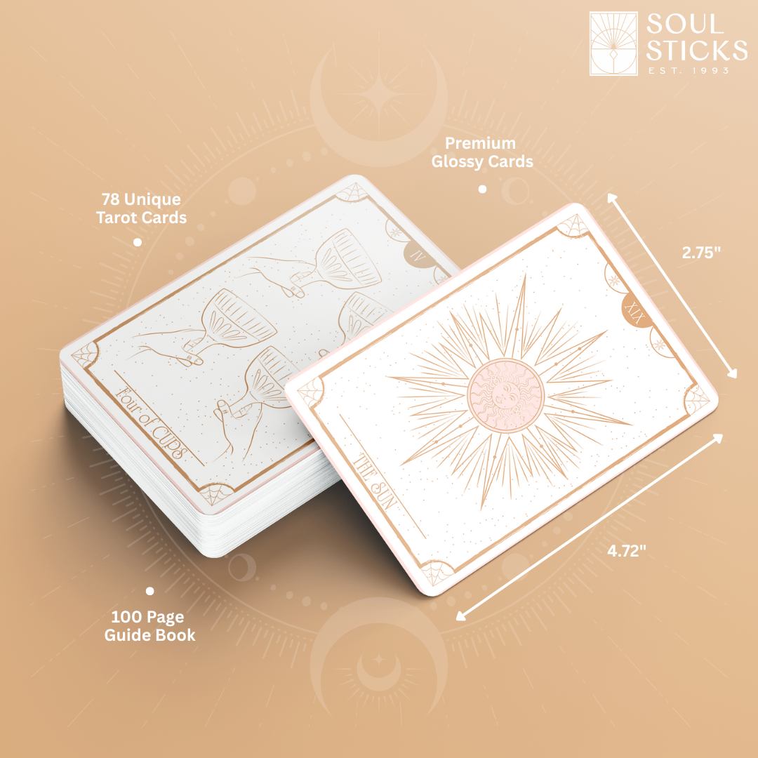 Set of spiritual cards with mystical artwork and messages.