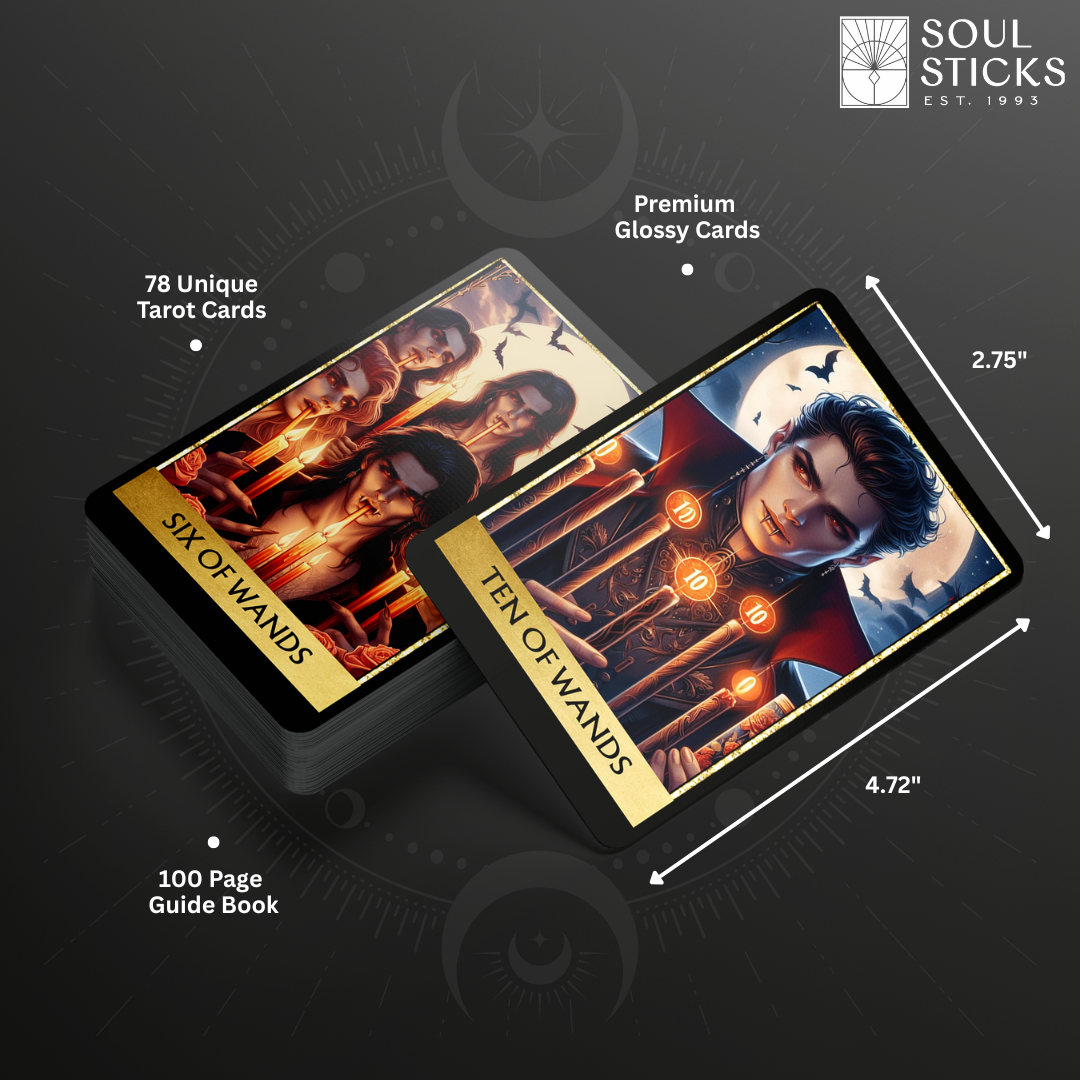 Set of spiritual cards with mystical artwork and messages.