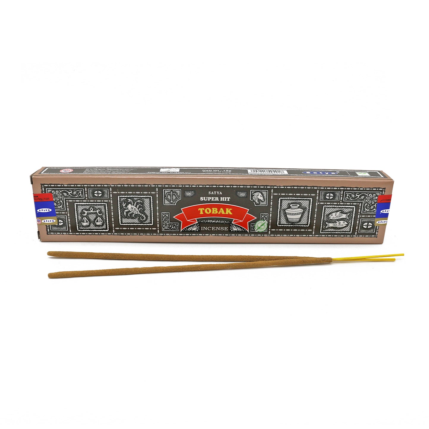 Satya: Super Hit, 15 G Tobak Incense Sticks (12 PK BOX)