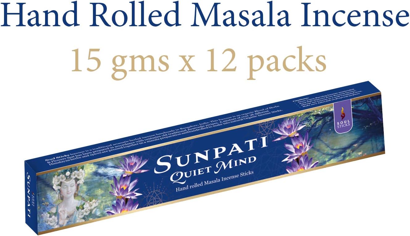 Soul Sticks, 15 G Sunpati Natural Masala Incense Sticks (12 PK BOX)