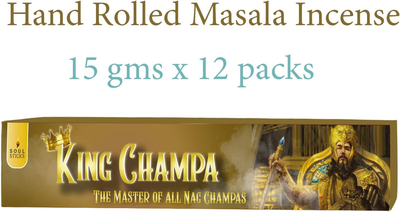 Soul Sticks, 15 G King Champa Natural Masala Incense Sticks (12 PK BOX)