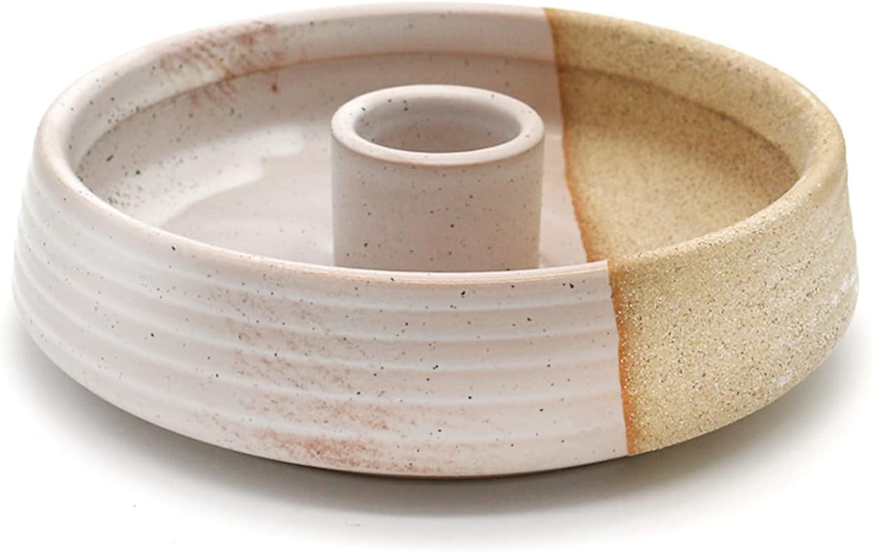 Beige Ridged Ceramic Palo Santo Burner