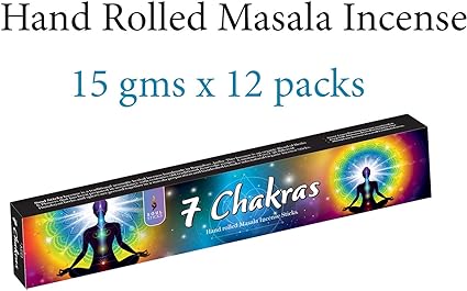 Soul Sticks, 15 G Seven Chakras Natural Masala Incense Sticks (12 PK BOX)