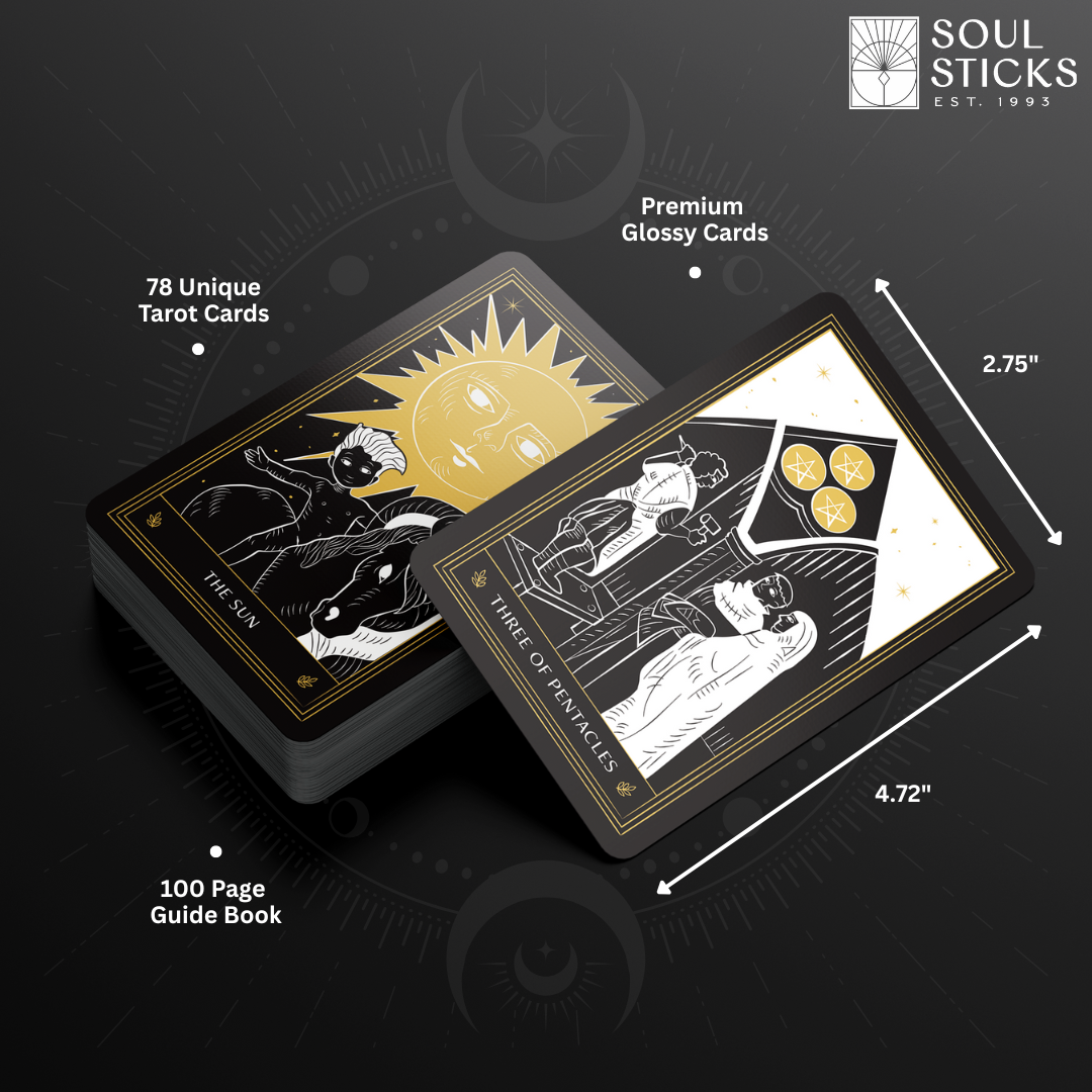 Set of spiritual cards with mystical artwork and messages.