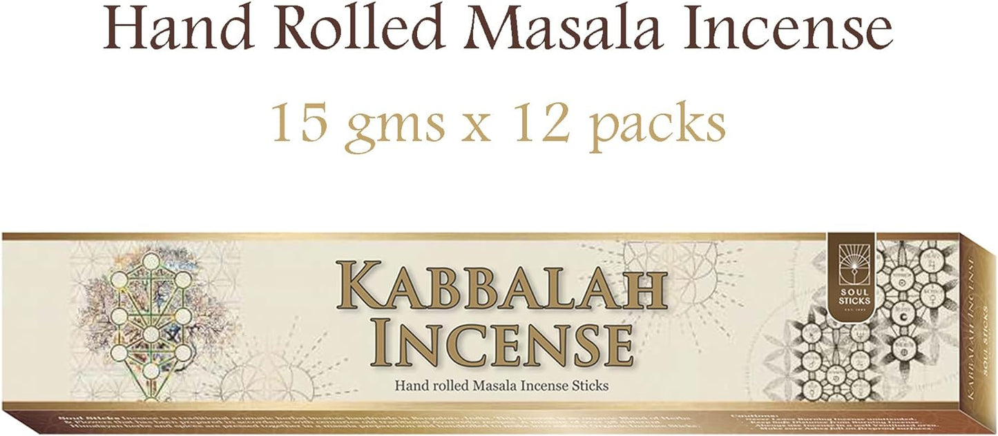 Soul Sticks, 15 G Kaballah Natural Masala Incense Sticks (12 PK BOX)