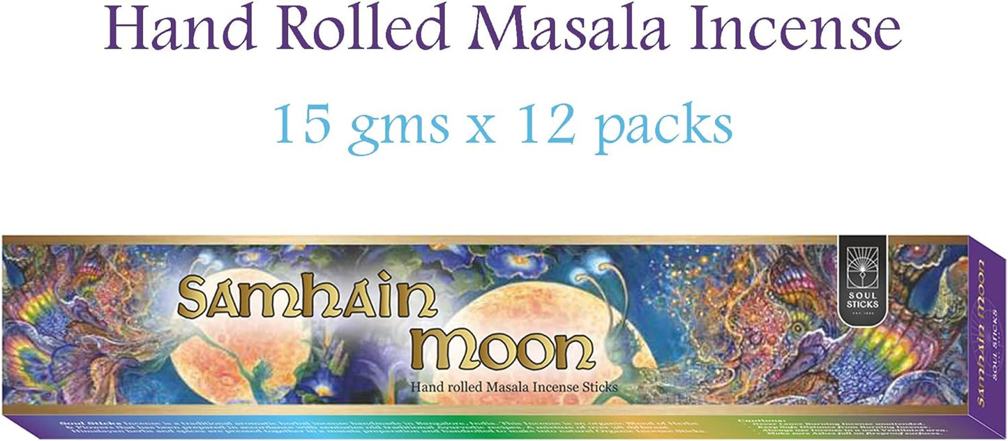 Soul Sticks, 15 G Samhain Moon Natural Masala Incense Sticks (12 PK BOX)