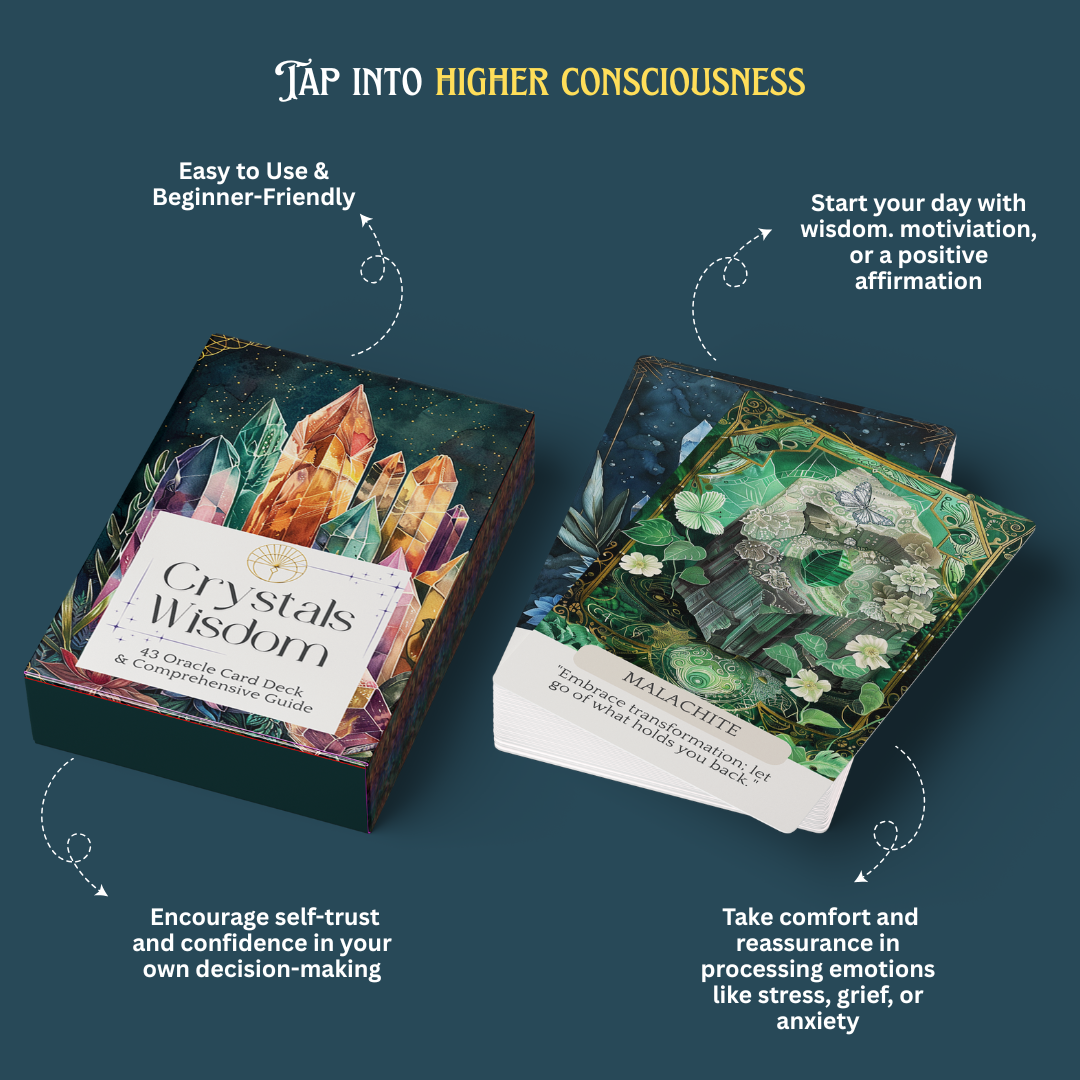 Set of spiritual cards with mystical artwork and messages.