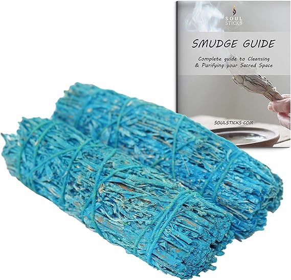 Nag Champa Scented Sage Smudge Sticks Duo with Smudge Guide