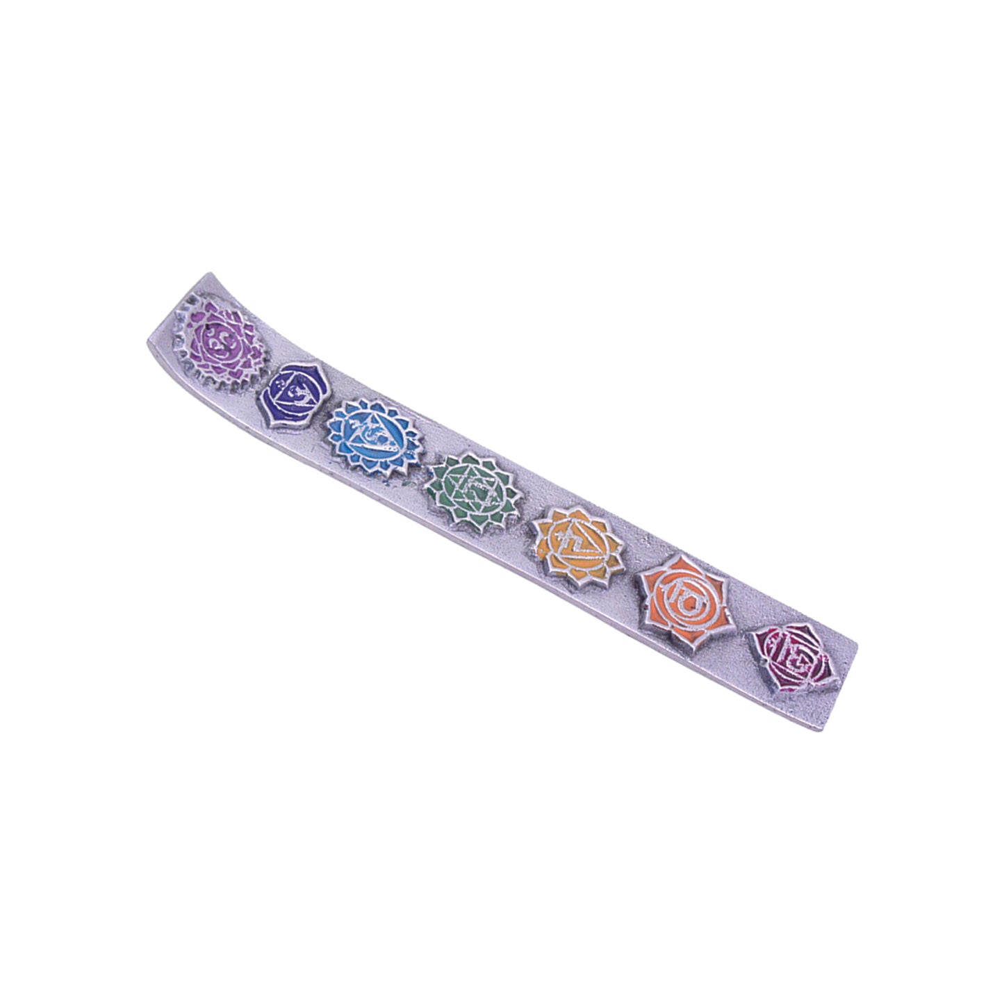 10" Seven Chakras Colored Metal Incense Ash Catcher