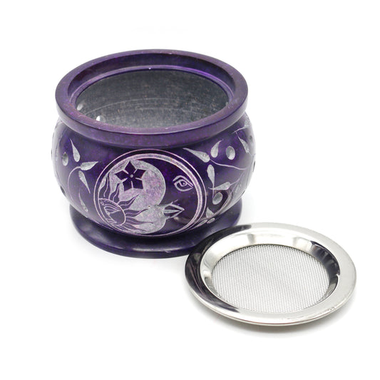 Decorative ritual burner for aromatherapy, spiritual cleansing, and sacred space use