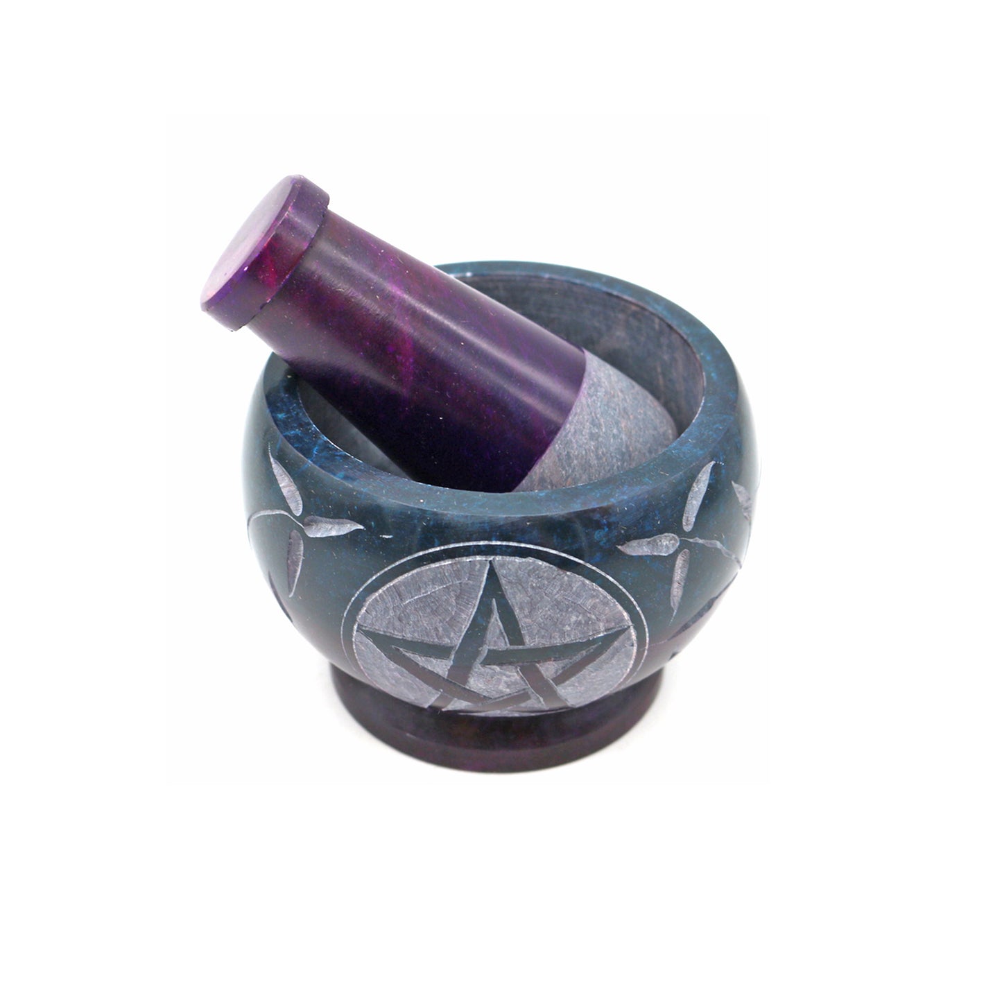 Pentacle Hand-Carved Soapstone Mortar & Pestle