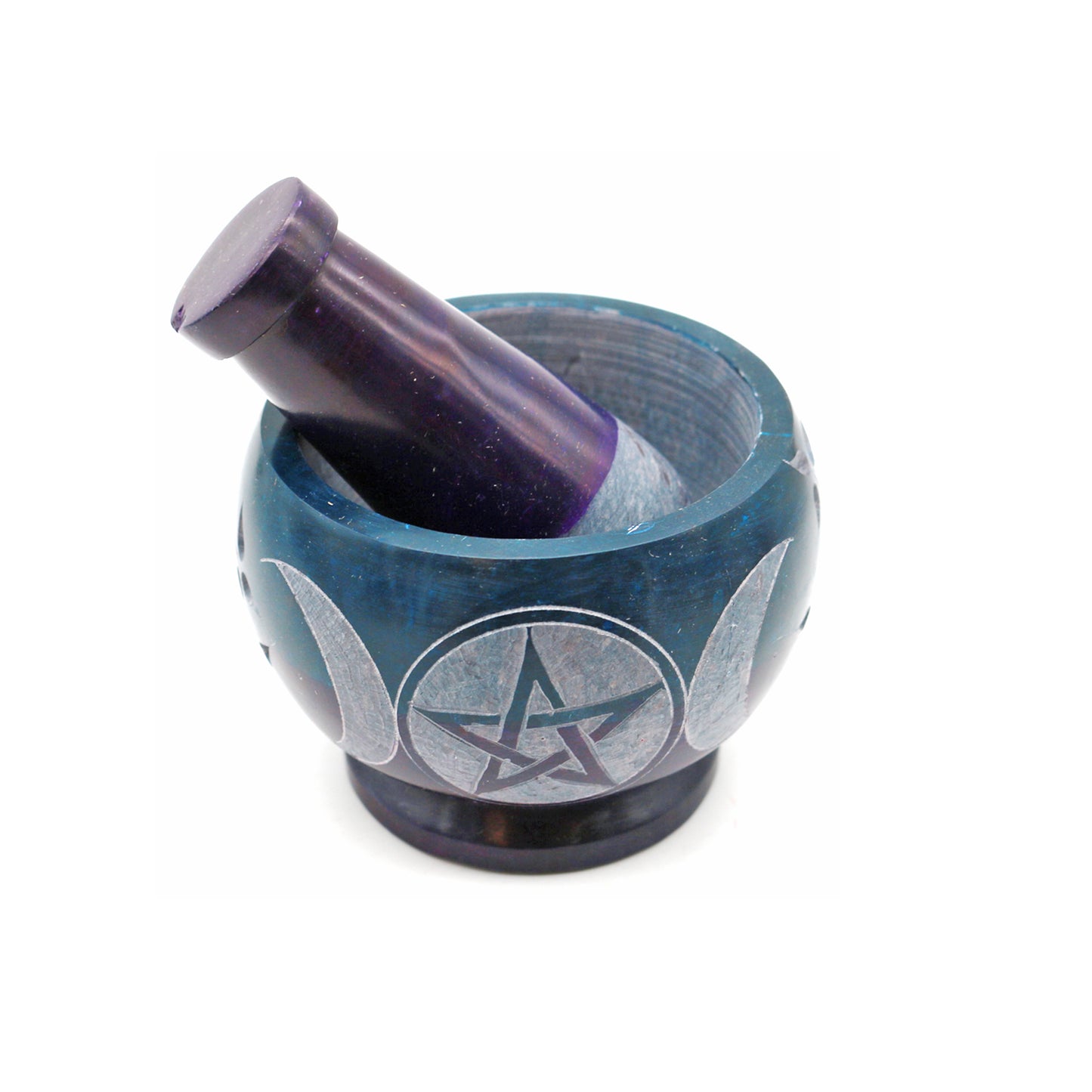 Triple Moon Hand-Carved Soapstone Mortar & Pestle