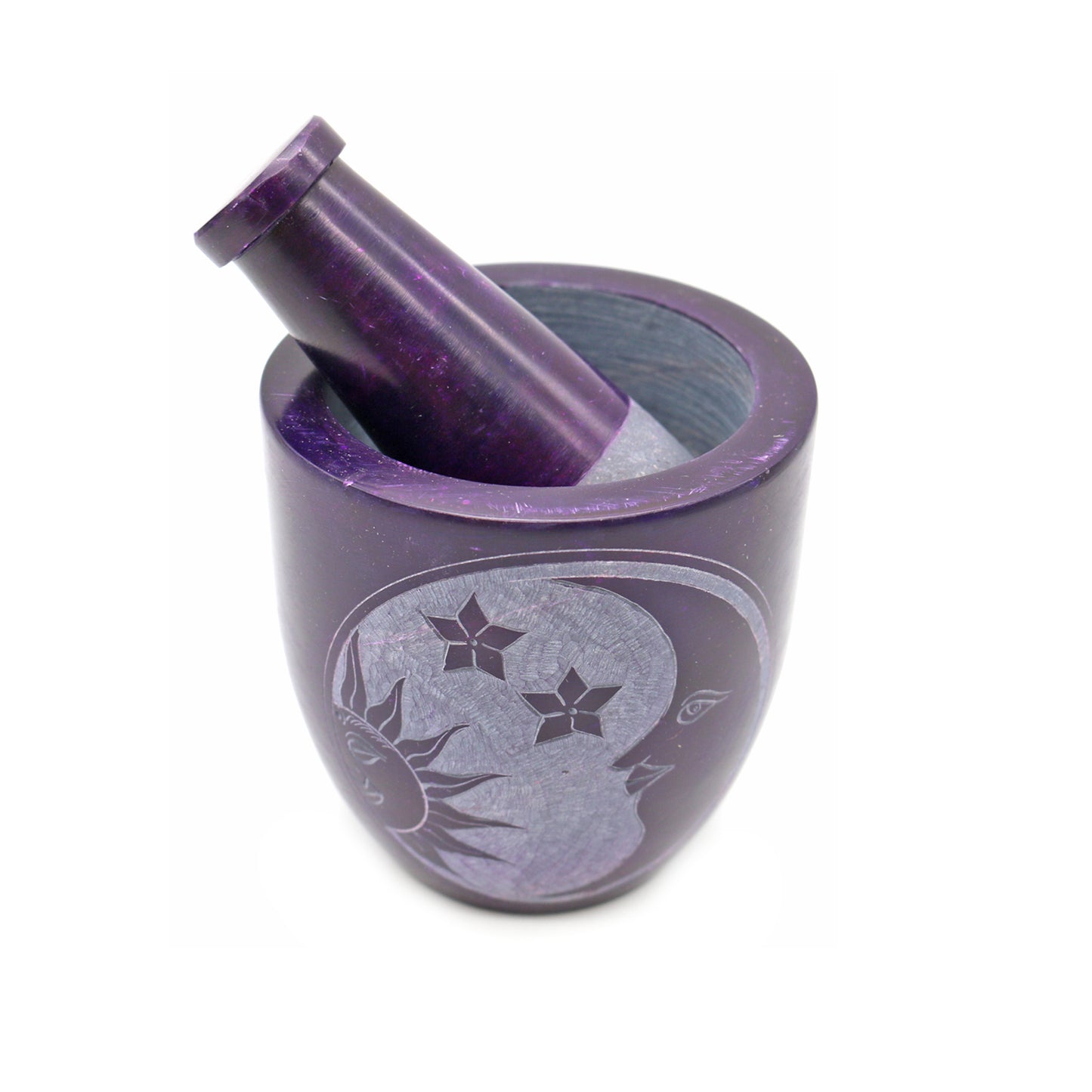 Votive Celestial Hand-Carved Soapstone Mortar & Pestle