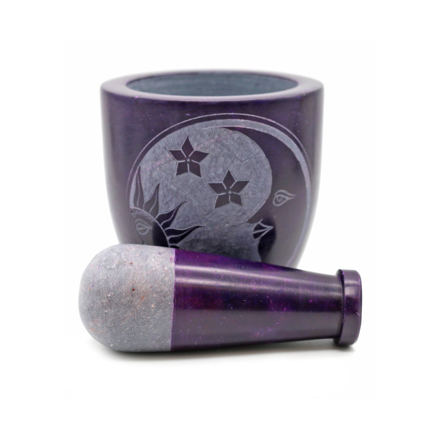 Votive Celestial Hand-Carved Soapstone Mortar & Pestle