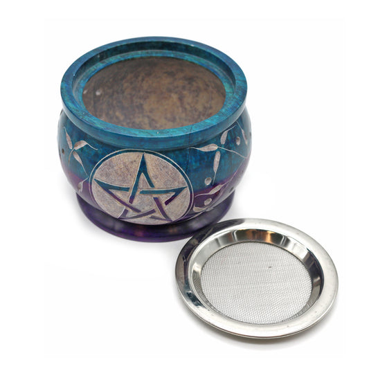 Decorative ritual burner for aromatherapy, spiritual cleansing, and sacred space use