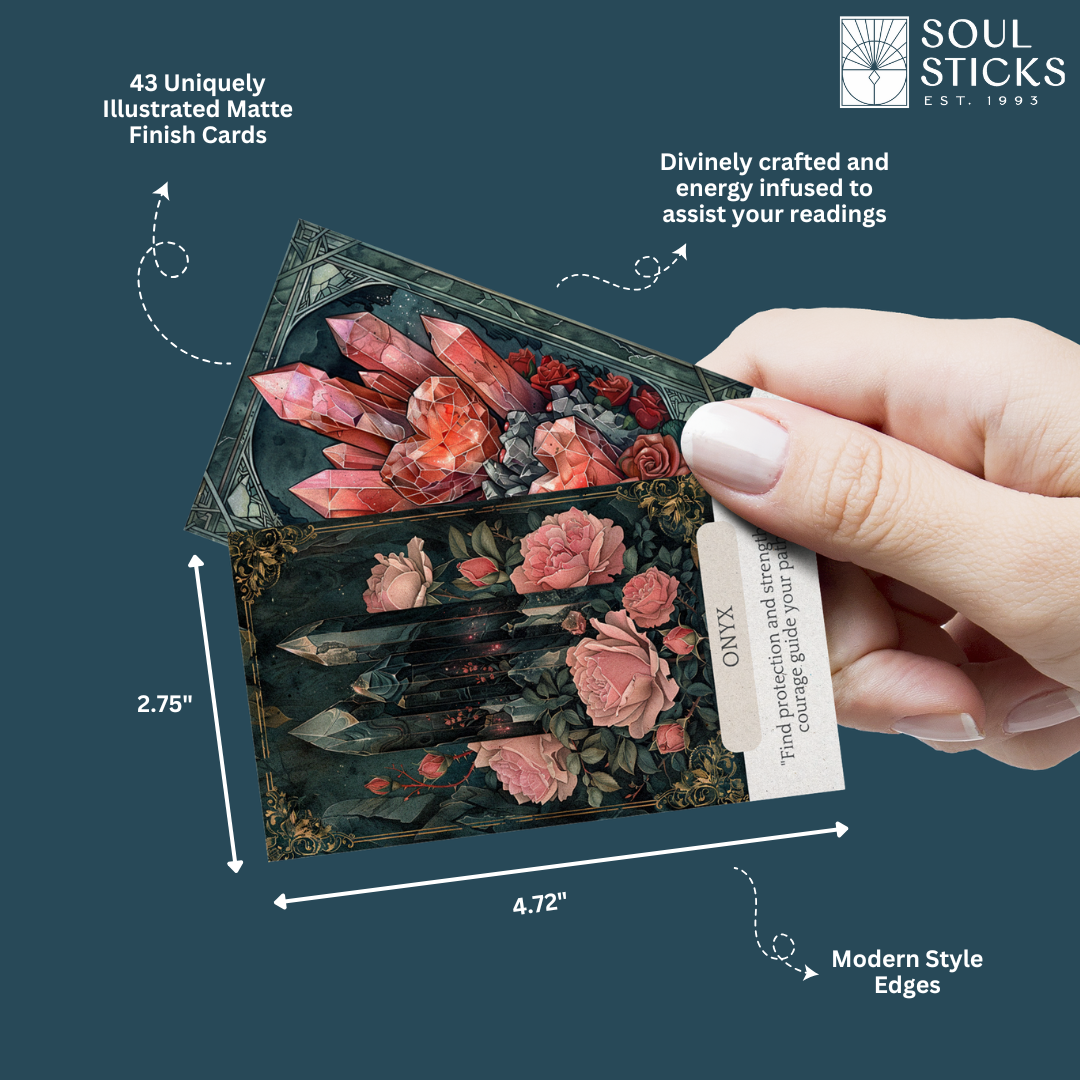 Set of spiritual cards with mystical artwork and messages.